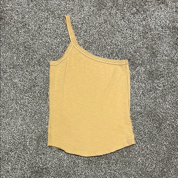 Free People one way or another tank top SMALL tan brown one shoulder - Picture 2 of 9